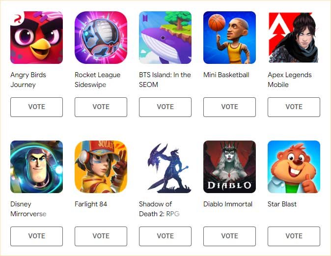 chance to choose the best game of 2022 on Playstore